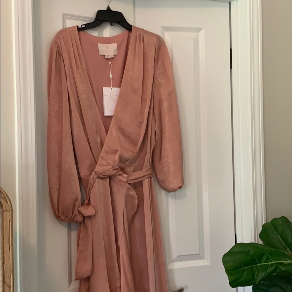 Gal Meets Glam Shimmer Wrap Dress